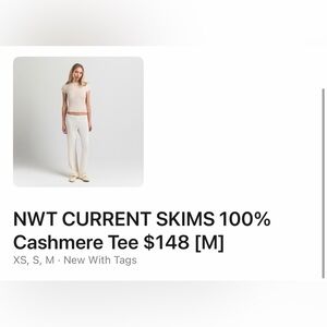 SKIMS Cream Cashmere Tee NWT $50